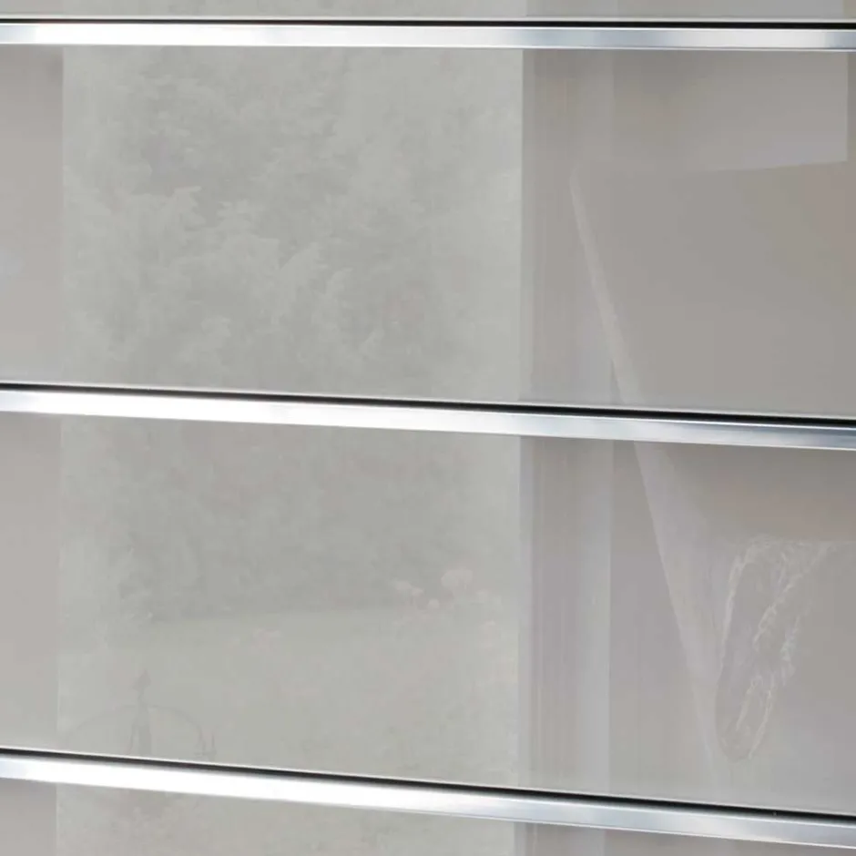 Wohnen 75x120x42 Hochkommode mit Glas Front - Nucina