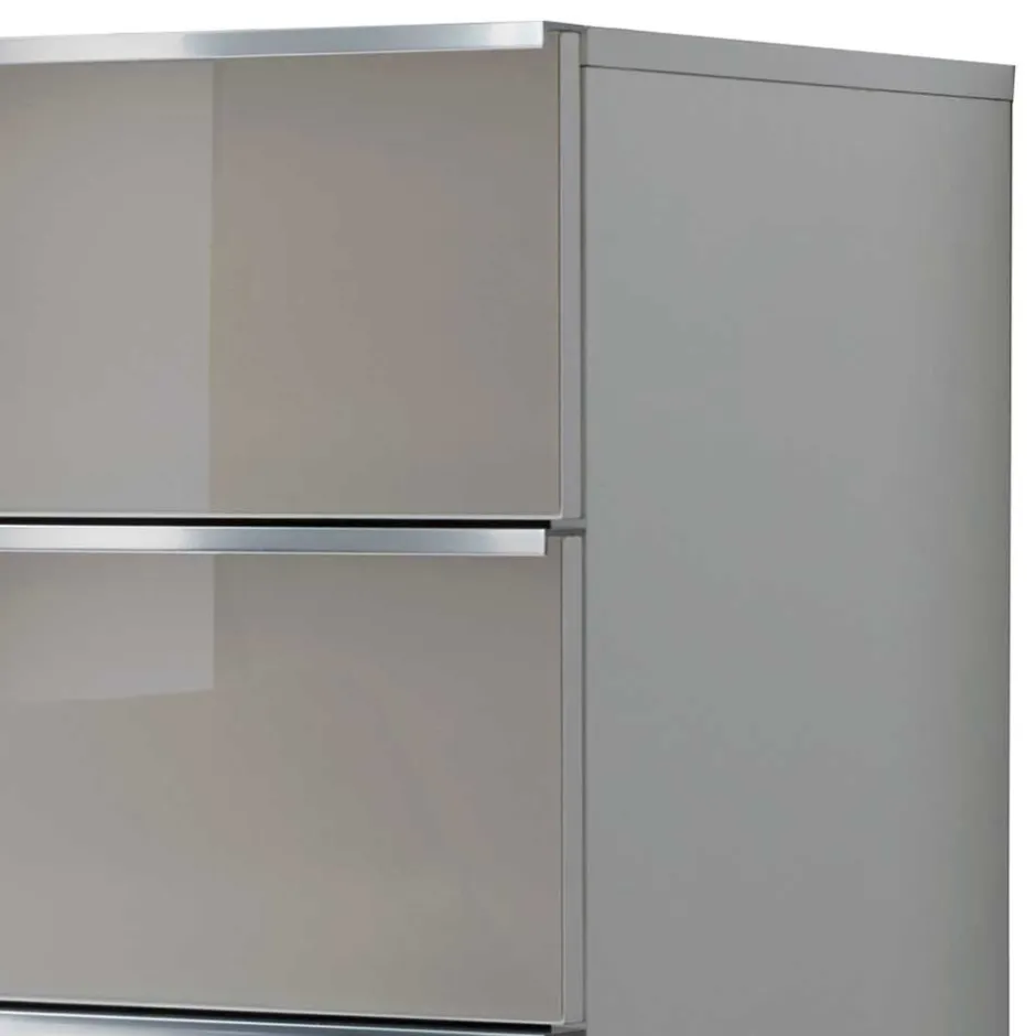 Wohnen 75x120x42 Hochkommode mit Glas Front - Nucina
