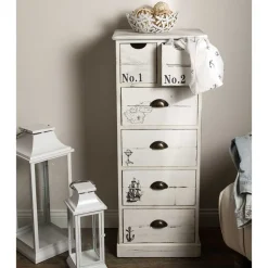 Wohnen 40x104x30 Hochkommode mit maritimen Motiven - Maggiore