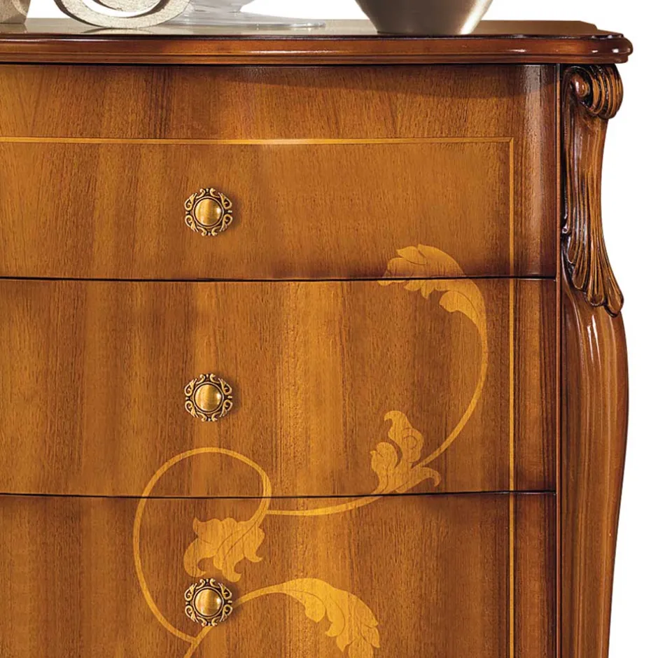 Wohnen 60x120x43 Hochkommode mit sieben Schubladen - Carlenna