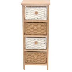 Wohnen 30x73x25 Hochkommode mit vier Körben - Rennia