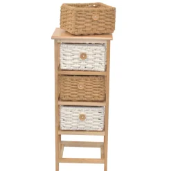 Wohnen 30x73x25 Hochkommode mit vier Körben - Rennia