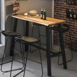 125x112x51 Hochtisch aus Akazie Baumkante - Clause^Wohnen Hot