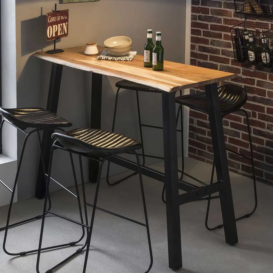 125x112x51 Hochtisch aus Akazie Baumkante - Clause^Wohnen Hot