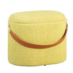 42x36x30 Hocker mit Griff in Gelbgrün Stoff - Domiano^Wohnen Hot