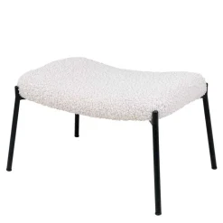 Wohnen 61x41x36 Hocker mit Plüsch Sitz in Weiß - Elefonas