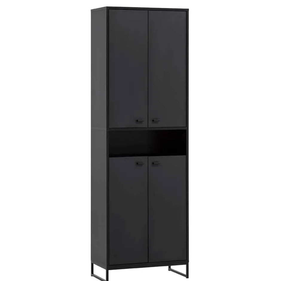 Wohnen 60x186x33 Hoher Schuhschrank mit 4 Türen & Fach - Anderian