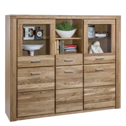 Wohnen 158x140x40 Holz Highboard aus Wildeiche - Maila