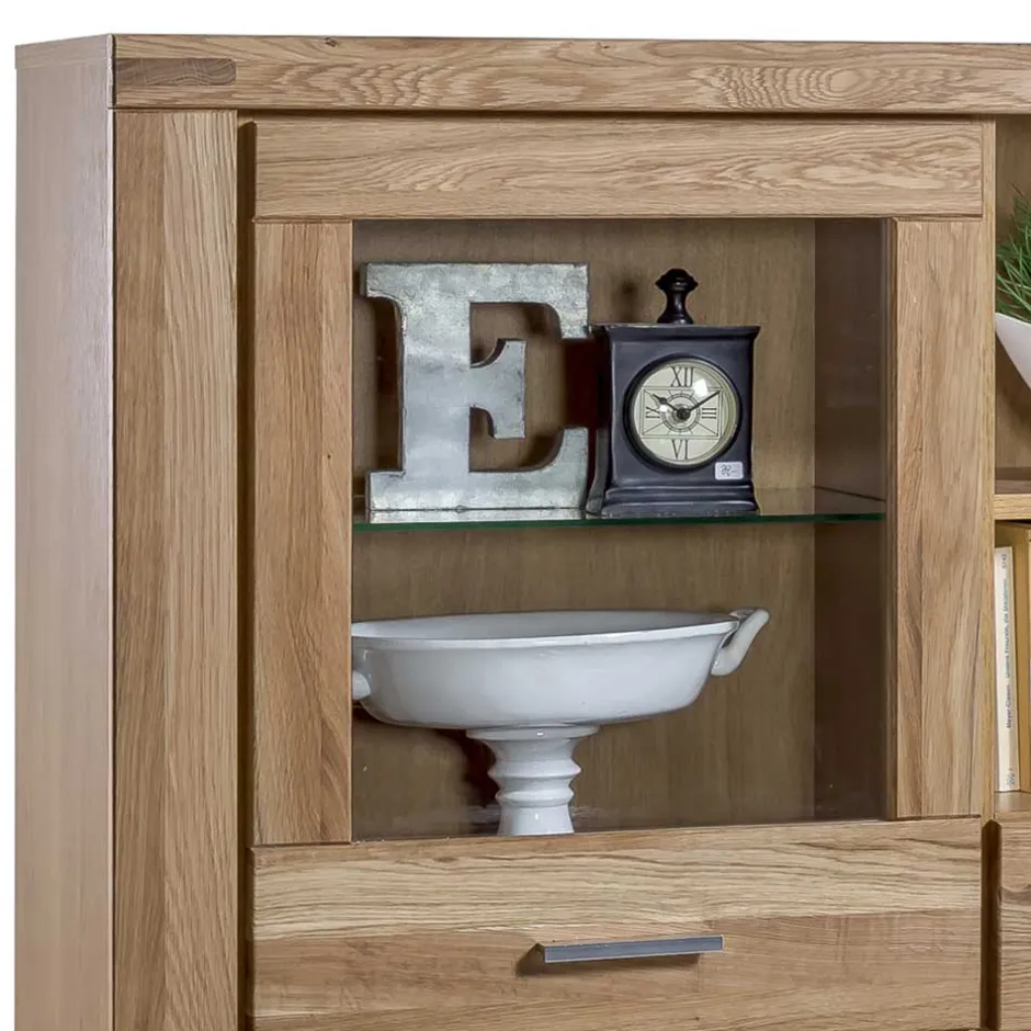 Wohnen 158x140x40 Holz Highboard aus Wildeiche - Maila