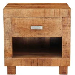 Wohnen 40x40x30 Holz Nachtkonsole mit Schublade & Fach - Lance