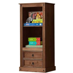 Wohnen 65x140x38 Holz Regal in Dunkelbraun - Larentina