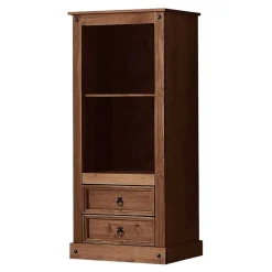 Wohnen 65x140x38 Holz Regal in Dunkelbraun - Larentina