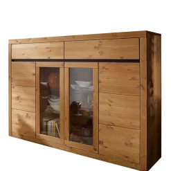177x125x42 Holz Schrank mit 2 Glas Türen - Filedria^Wohnen Sale