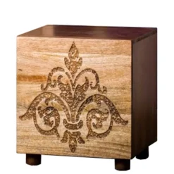 40x35x40 Holz Schränkchen mit Ornament Schnitzerei - Kick^Wohnen Outlet