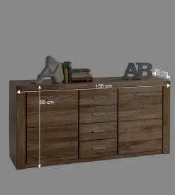 158x80x40 Holz Sideboard aus Wildeiche - Maila^Wohnen Best