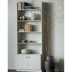 80x200x35 Holzregal in Grau im Skandi Design - Huvina^Wohnen