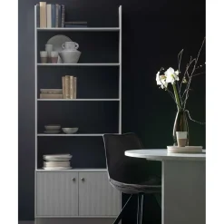 80x200x35 Holzregal in Grau im Skandi Design - Huvina^Wohnen