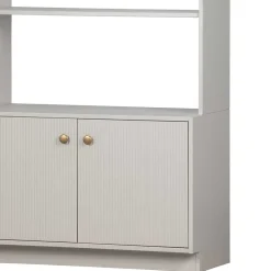 80x200x35 Holzregal in Grau im Skandi Design - Huvina^Wohnen