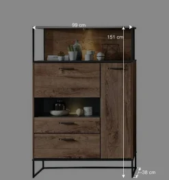 99x151x38 Industrial Highboard fürs Wohnzimmer - Xindus^Wohnen Discount