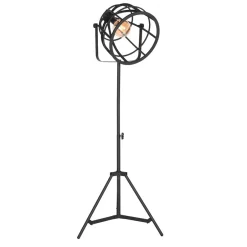 55x170x55 Industrial Stehlampe aus schwarzem Metall - Sucaeva^Wohnen