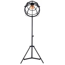 55x170x55 Industrial Stehlampe aus schwarzem Metall - Sucaeva^Wohnen