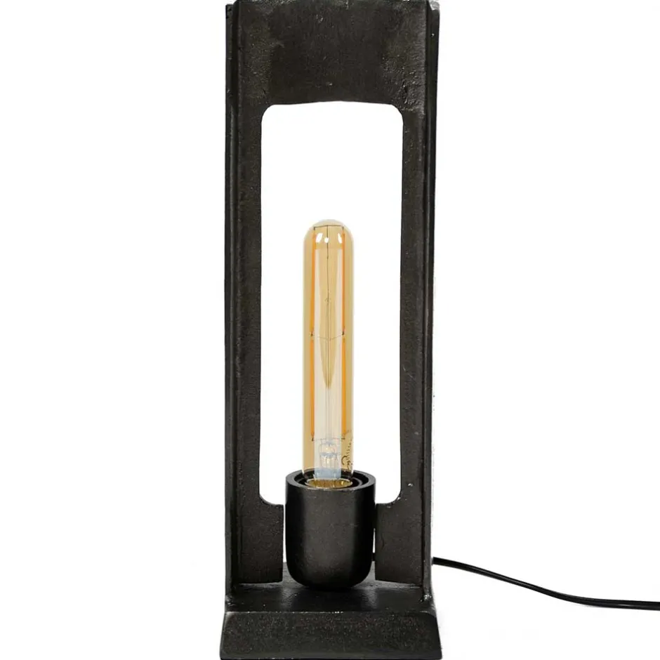 13x37x13 Industrial Tischlampe in Schwarz Nickel - Julesta^Wohnen Sale