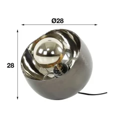 Wohnen 28x28x28 Industry Tischleuchte in Schwarz Nickel - Luzerno