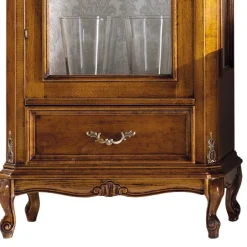 Wohnen 58x184x35 Italienische Vitrine in Nussbaum - Carlenna
