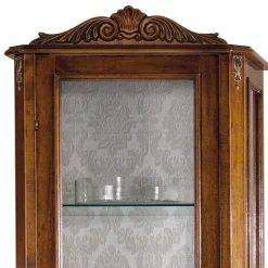 Wohnen 58x184x35 Italienische Vitrine in Nussbaum - Carlenna