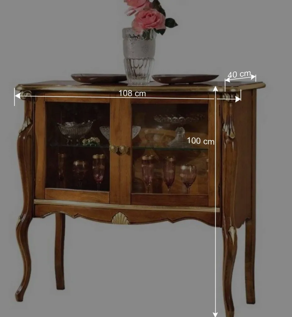 Wohnen 108x100x40 Italienische Vitrine 2-türig - Carlenna I