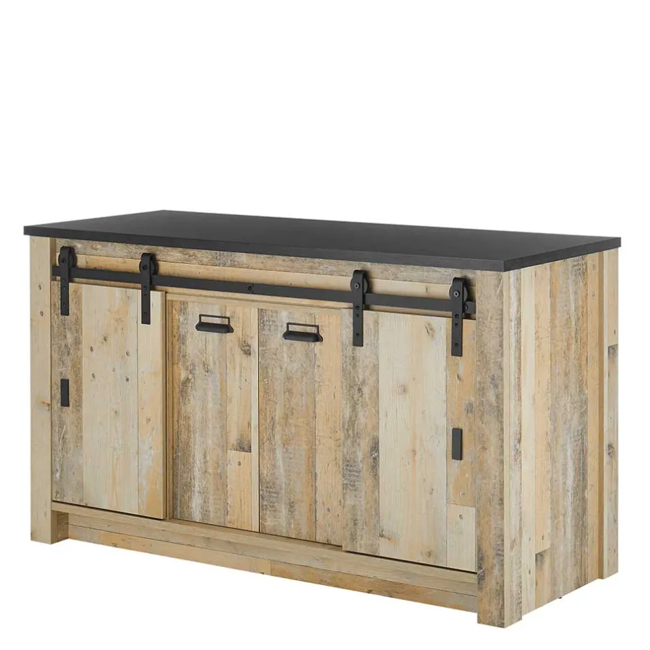 161x93x64 Küche Anrichte in Holz verwittert - Garisa^Wohnen Online