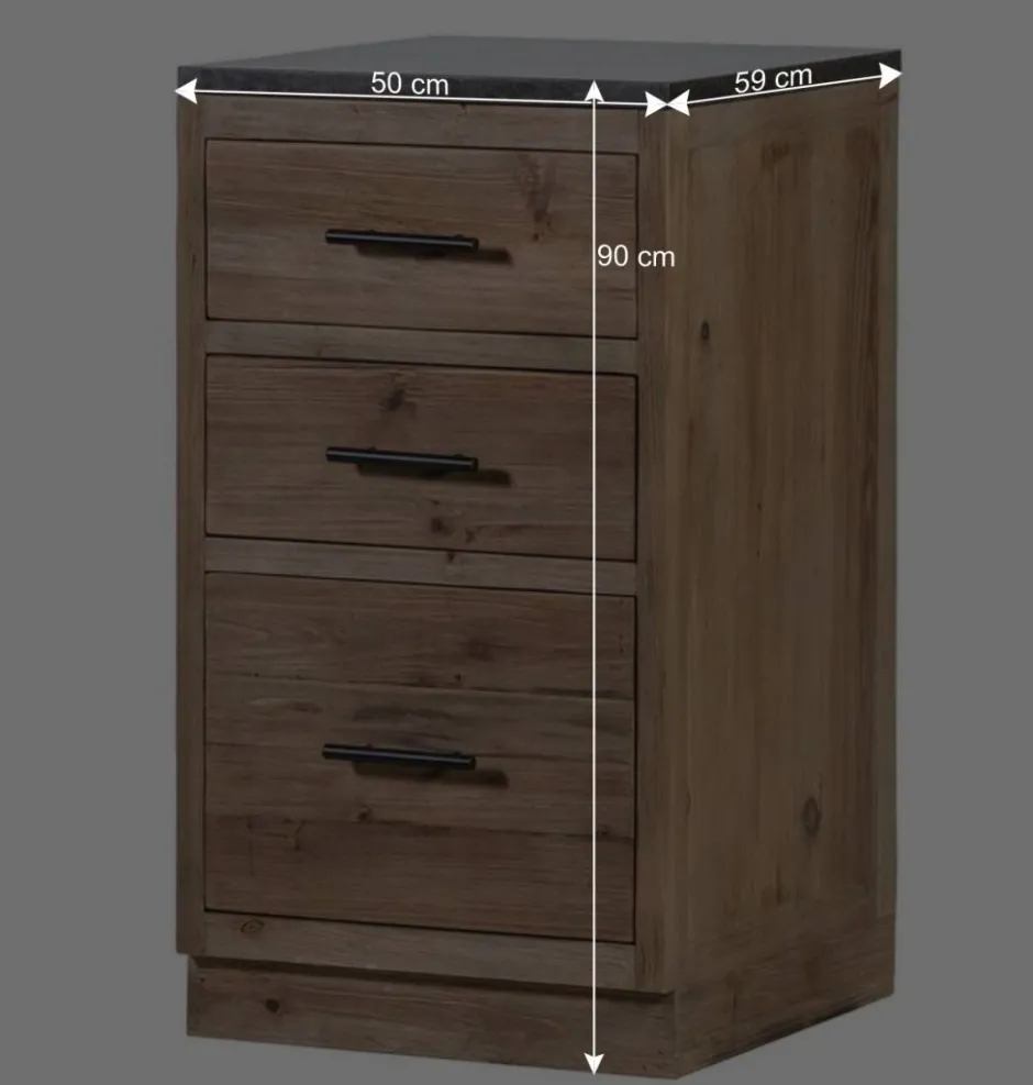50x90x59 Küche Unterschrank mit drei Schubladen - Macsena^Wohnen Outlet