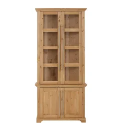 94x210x39 Kiefernholz Vitrine - Landhaus modern - Noellisa^Wohnen Discount