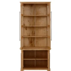 94x210x39 Kiefernholz Vitrine - Landhaus modern - Noellisa^Wohnen Discount