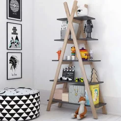 Kinder Wohnen 90x170x35 Kinderzimmer Regal Dreieck Design - Istiane