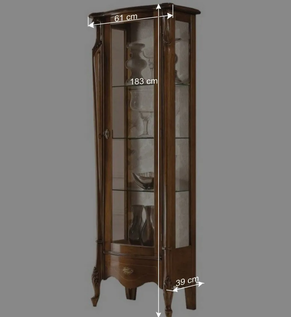 61x183x39 Klassische Vitrine im Italienischen Stil - Carlenna^Wohnen Outlet