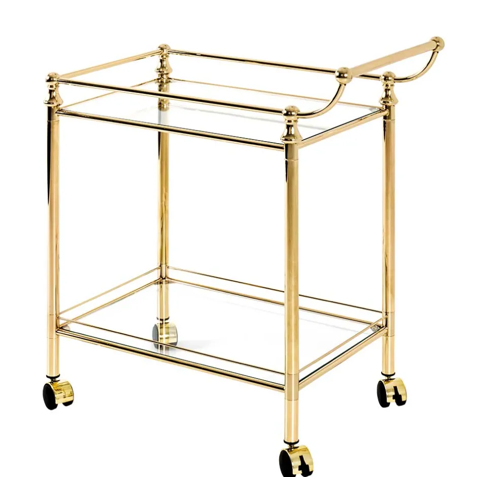 Wohnen 68x78x40 Klassischer Teewagen mit zwei Glasablagen - Nadia