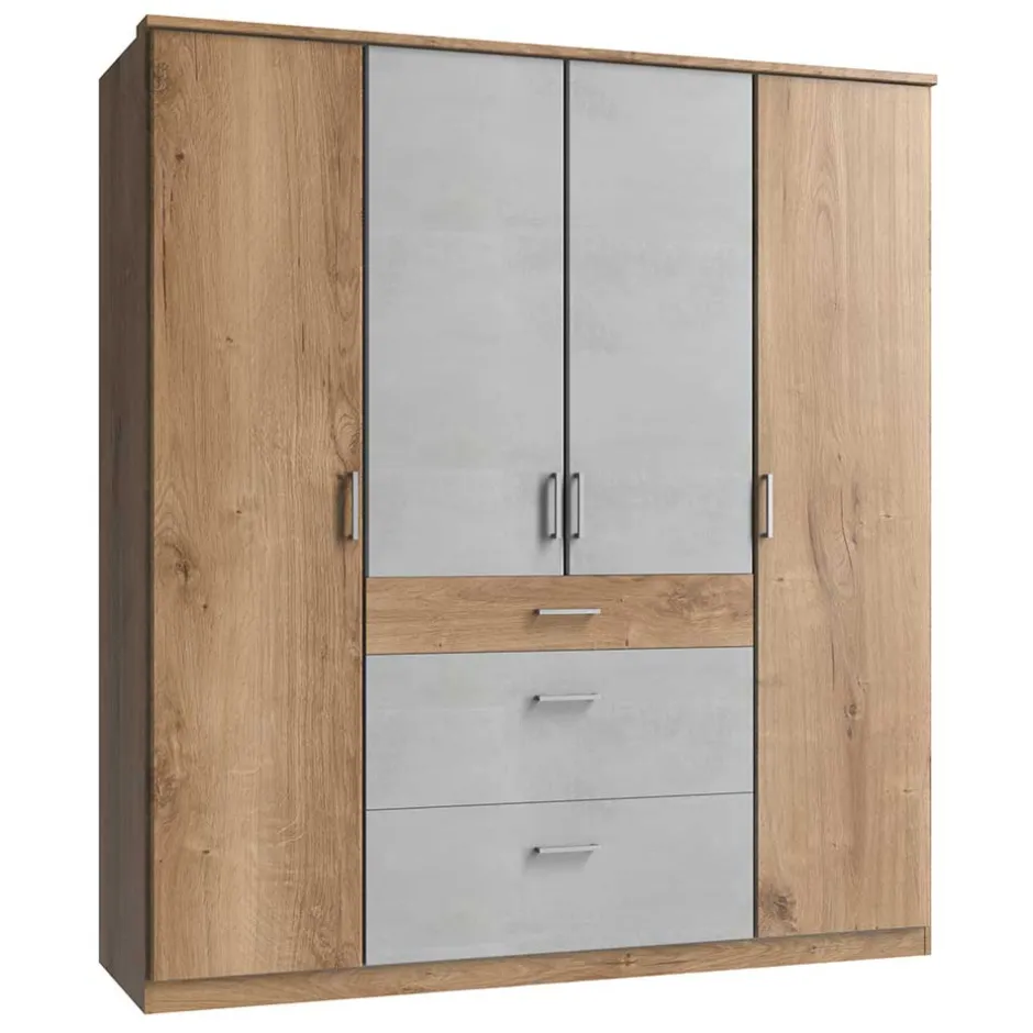 179x199x58 Kleiderschrank in Holzoptik Plankeneiche - Anca^Wohnen Discount