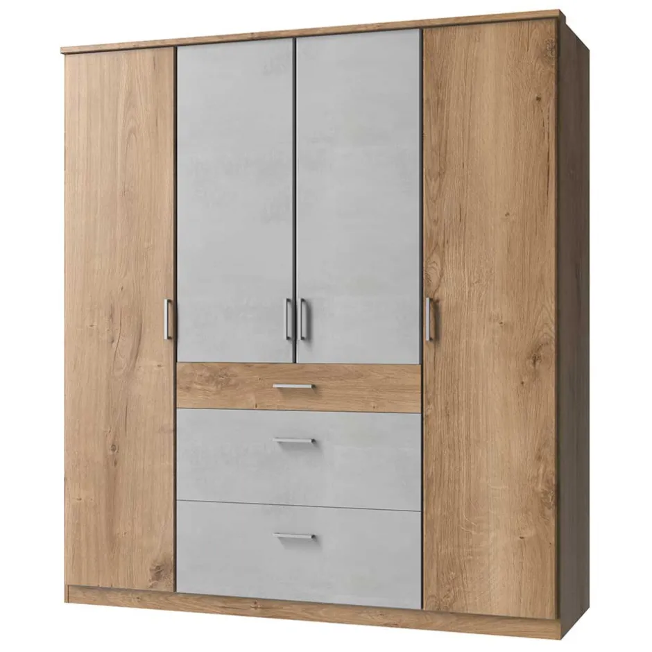 179x199x58 Kleiderschrank in Holzoptik Plankeneiche - Anca^Wohnen Discount