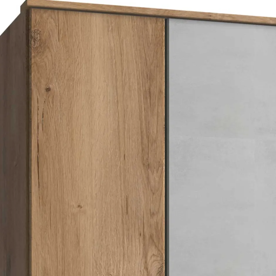 179x199x58 Kleiderschrank in Holzoptik Plankeneiche - Anca^Wohnen Discount