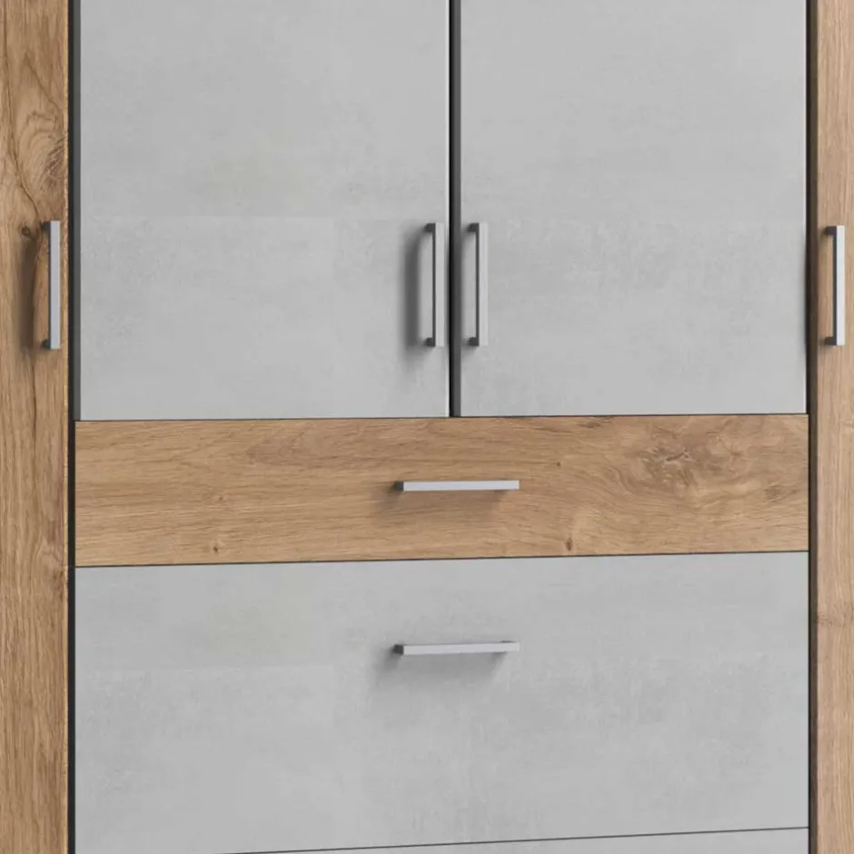 179x199x58 Kleiderschrank in Holzoptik Plankeneiche - Anca^Wohnen Discount