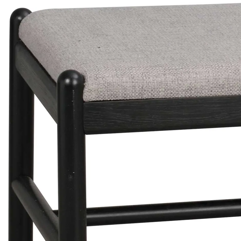 Wohnen 80x46x40 Kleine Bank aus Eiche in Schwarz - Evlinu