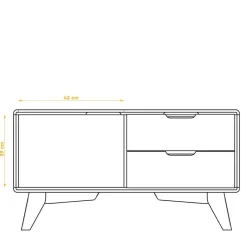 Wohnen 90x48x40 Kleine Kommode in Wildeiche & Weiß - Diesta