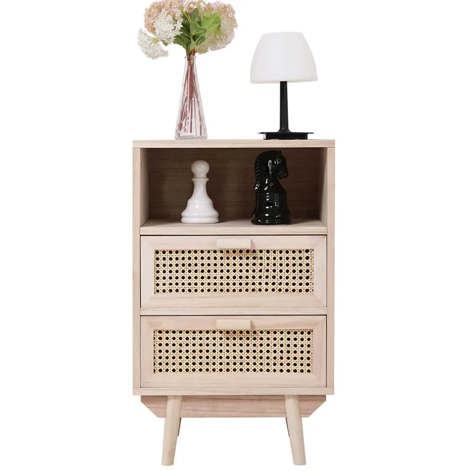 Wohnen 40x68x36 Kleine Kommode mit Fach & 2 Schubladen - Oncinasa