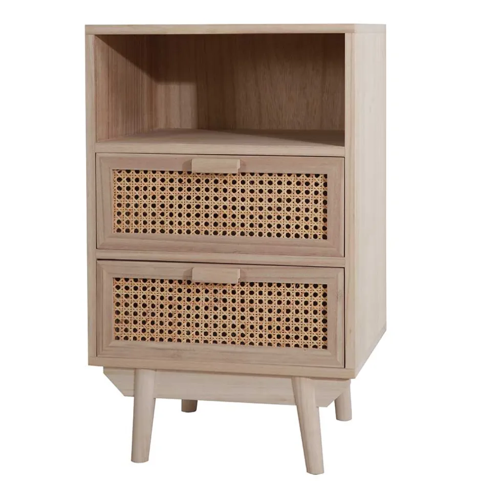 Wohnen 40x68x36 Kleine Kommode mit Fach & 2 Schubladen - Oncinasa