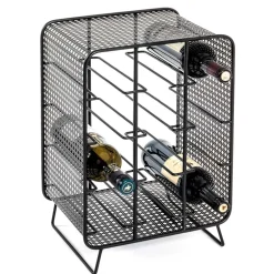 Wohnen 30x46x24 Kleines Flaschenregal in Schwarz - Selvas