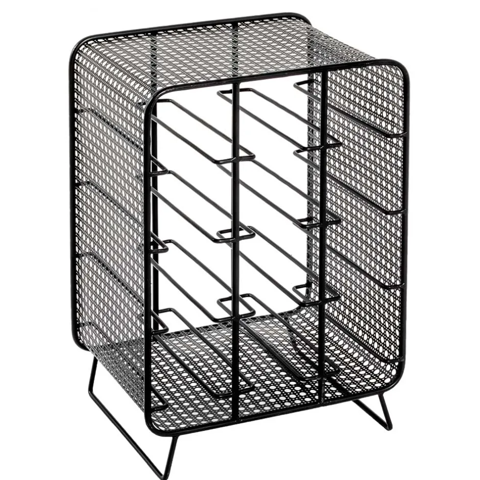 Wohnen 30x46x24 Kleines Flaschenregal in Schwarz - Selvas