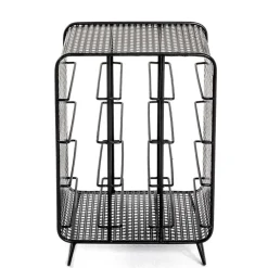 Wohnen 30x46x24 Kleines Flaschenregal in Schwarz - Selvas