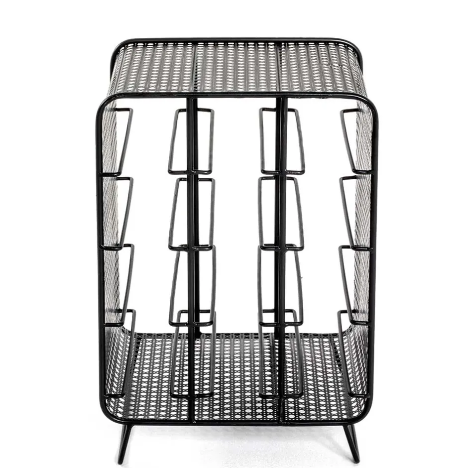 Wohnen 30x46x24 Kleines Flaschenregal in Schwarz - Selvas