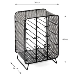 Wohnen 30x46x24 Kleines Flaschenregal in Schwarz - Selvas